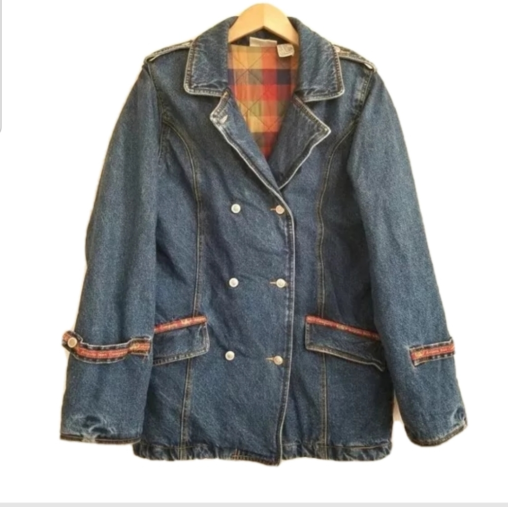 Vintage Arizona Jean Co Quilted Jean Jacket L